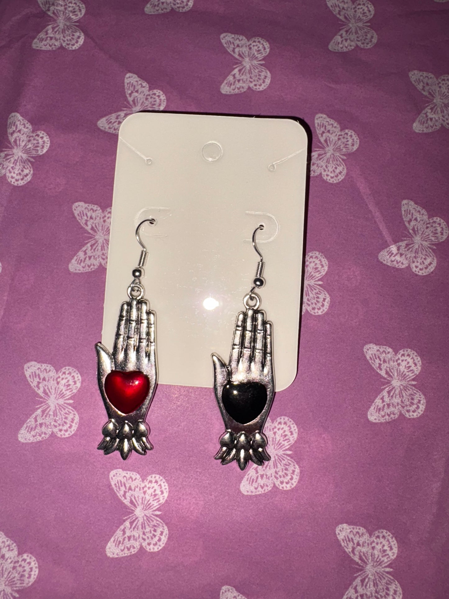 Gothic hand earrings