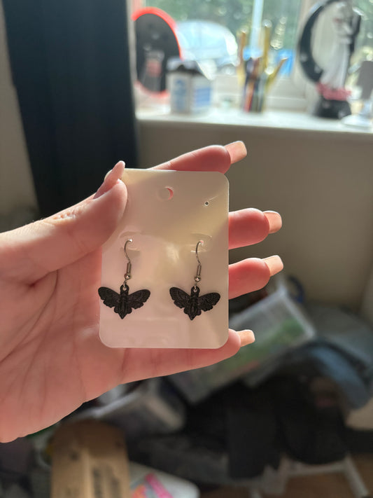 Black bat earrings