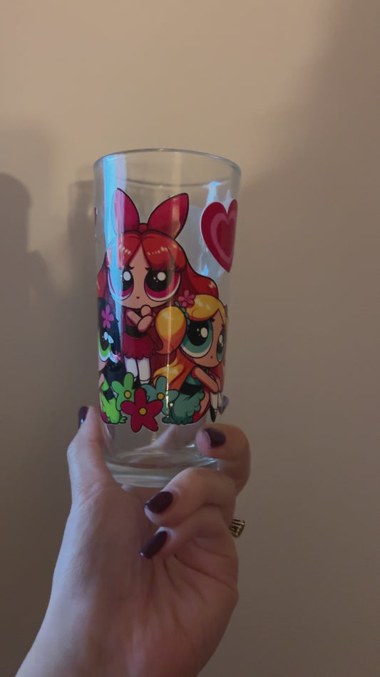 Powerpuff girl glass